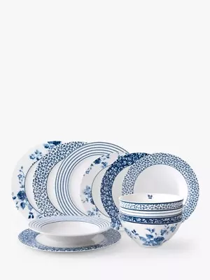Buy Laura Ashley Blueprint Collectables Dinnerware Set 12 Piece - Blue/White A • 99.89£