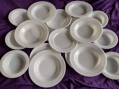 Buy 17 X VintagePlain White  Pyrex JAJ Side Plates, Soup Bowls Small Bowls • 15£