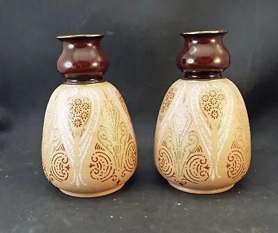 Buy Pair Of Lovatt Langley Ware Vases - Stencilled Art Nouveau Design • 34.99£