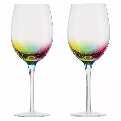 Buy Artland - Neon Glasses I Set Of 2 I Multi Colour Crackle Design • 29.55£