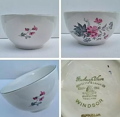Buy Vintage Burleigh Ware 'Ophelia'  Floral 4.75  White Bowl • 8.99£
