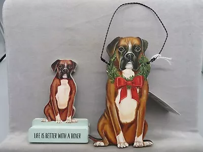 Buy 2 Boxer Dog Items By Kathy Life Is Better With A Boxer & Christmas Ornament • 7.44£