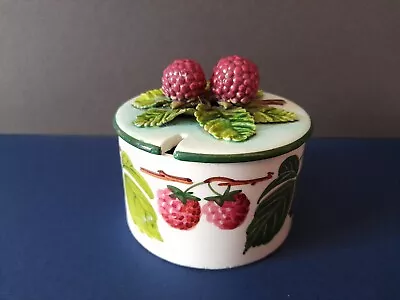 Buy Majolica Perret Gentil Of Menton Antique Jam Pot. C 1900. • 15£
