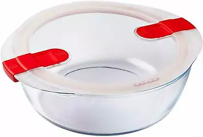 Buy Pyrex Storage Glass Dish Container Food Meal Cook & Heat Vented Lid Red All Size • 18.26£