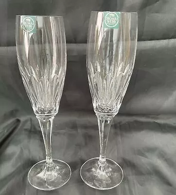 Buy Pair Of Thomas Webb Crystal CLEOPATRA Champagne Flutes, 10 Inch Tall. • 22£