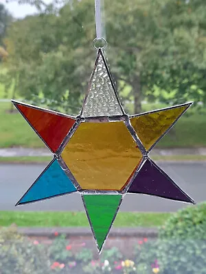 Buy Stained Glass Window Or Tree Hanging Suncatcher Star • 9.50£