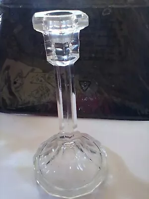 Buy Glass Candle Stick Vintage Hexaganol Hexegan Shape Clear Glass 19.5cm Tall • 3£