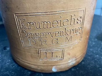 Buy Stone Ware Jar Kruneichs Conservenkrug D R G M 1 Litre • 10£