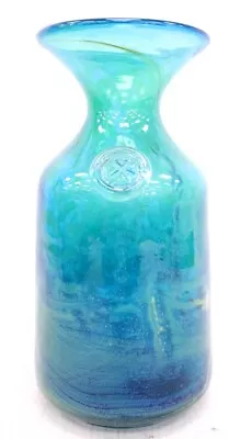Buy Vtg MDINA Maltese Turquoise ART GLASS Vase/ Carafe With Emblem On Front 8  - A27 • 17£
