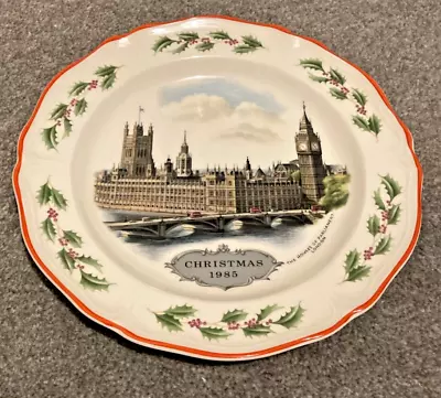 Buy Wedgwood Queen's Ware Palace Of Westminster 1985 Christmas Plate - Exc. Cond. • 9.50£