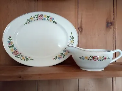 Buy Vintage Portland Pottery Cobridge Oval Serving Plate & Gravy Boat • 18£