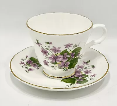 Buy Crown Trent Staffordshire Fine Bone China Teacup & Saucer Lilacs Floral Purple • 19.21£