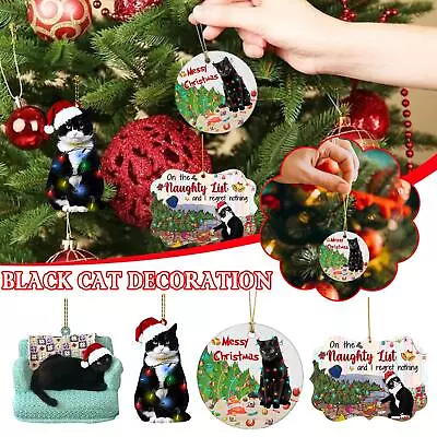 Buy Black Cat Christmas Hanging Pendant Acrylic Christmas Tree Ornament Decorations' • 4.45£