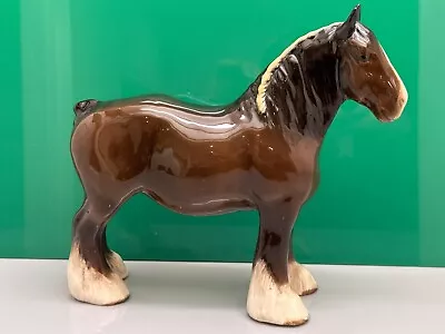 Buy Beswick Horse Figure, Clydesdale Vintage Brown Shire With Yellow Braid ￼ • 21.99£