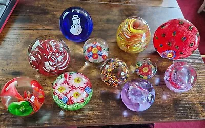 Buy Job Lot Of Glass Paperweights Mixed Style And Shapes Bundle Office Home Work  • 14.99£