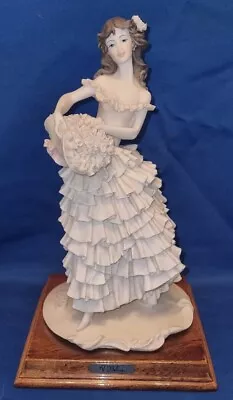 Buy Vintage Capodimonte By A. BELCARI - DEAR 1987, Lady With Basket Of Flowers  • 15.99£