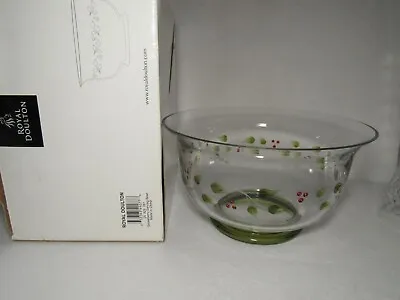 Buy Gooseberry Royal Doulton Glass Crystal 9  Round Footed Bowl  - NIB • 18.97£