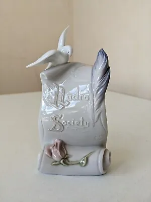 Buy Vintage Daisa 1998 Lladro Society Ceramic Scroll Dove Rose Feather Design  • 12£