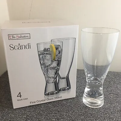 Buy NEW Ella Sabatini Fine Crystal Glass Tumbler 350ml X4  | Gin & Tonic Christmas • 10.99£