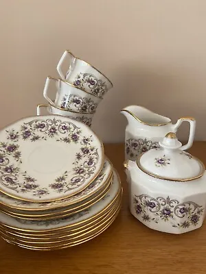 Buy Queens Rosina Bone China - Vintage Floral Tea Set - Cups / Saucers / Jug / Sugar • 20£