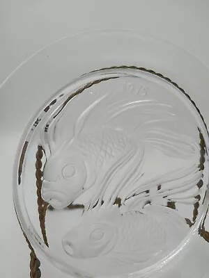 Buy LALIQUE ~ Quality Solid Crystal 1975 ANNUAL PLATE (Duo De Poisson) ~ France • 23.83£