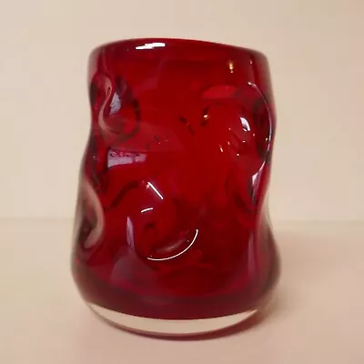 Buy Vintage 1960s Whitefriars Glass Red Knobbly Vase 13cm /  5  High • 40£