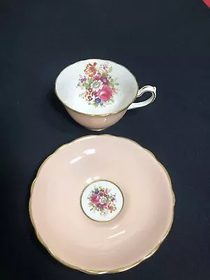 Buy Vintage Hammersley Bone China Peach Cup & Saucer W/ Floral Pattern Signed Howard • 36.16£