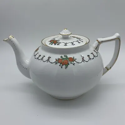 Buy Teapot Vintage Tea Wear Bell China Holly Design White With Gilt Edges • 11.04£
