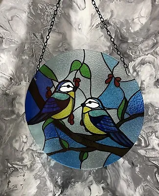 Buy Blue Tit Bird Glass Suncatcher Wind Spinner Garden Decor Gift Next Day Dispatch • 22.95£