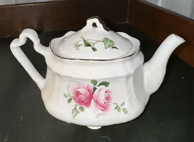 Buy Vintage Arthur Wood & Son Teapot Pink Rose Staffordshire England • 21.81£