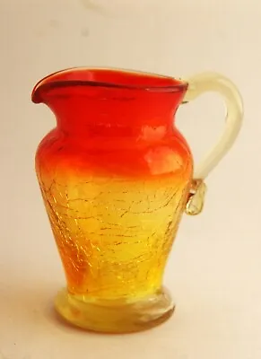 Buy Vintage Amberina Art Crackle Glass Mini Pitcher • 9.95£