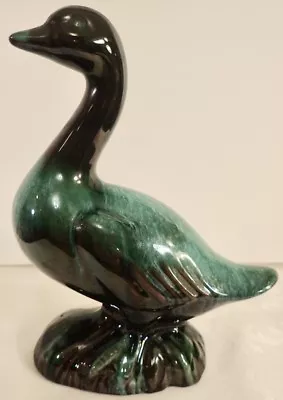 Buy Blue Mountain Pottery Canada BMP Duck Figurine Green Drip Glaze 8 3/4  MCM • 27.93£