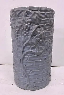 Buy Zanesville Stoneware Rubble Ware Tall Decorated Cylindrical Vase #566 Ohio • 237.48£