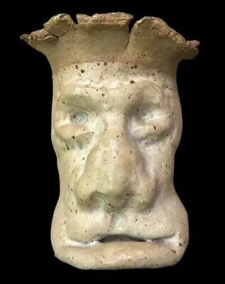 Buy Studio Art Pottery Figure Of Mans Face 8  X 6  Speckled Gray Glaze One Of A Kind • 142.97£