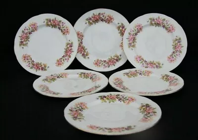 Buy Set Of 6 Vintage Colclough Side Plates In Wayside Honeysuckle Pattern • 15.95£