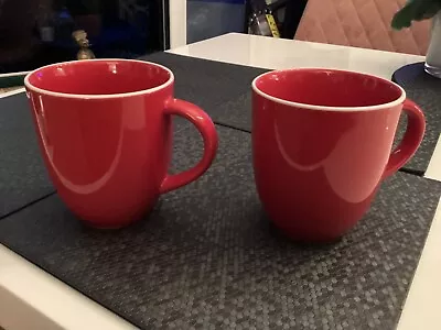 Buy 2 X Marks And Spencer M&S Red Stoneware Mug VGC A16 • 9£