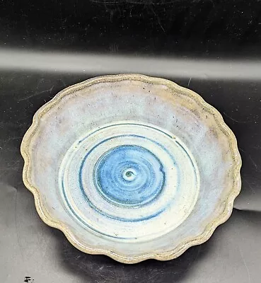 Buy Vintage Studio Art Pottery Blue Grey 10  Decorative Pie Plate Signed Taylor • 28.52£