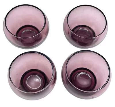 Buy Purple Amethyst Footed Sake Glasses Sake Cups 4 Pc Set RARE Vtg Shot Glass • 14.19£