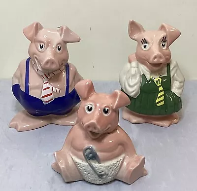 Buy Vintage Set Of 3x Collectable Wade NATWEST Pigs Money Boxes Boy, Girl & Baby • 60£