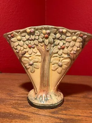 Buy Weller Pottery Alvin Ware Apple Tree Fan Vase; 1920s; Rustic Colors/Matte Finish • 90.24£