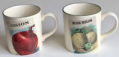 Buy Poole Pottery Seed Packets Musk Melon Mug & Onion Mug Pair • 14.99£