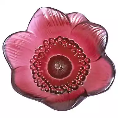 Buy Lalique Anemone Flower Sculpture Red Crystal 10443200 • 120.56£