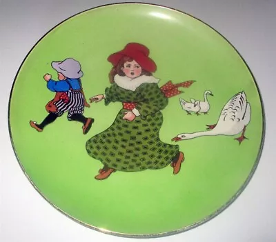 Buy Antique Villeroy Boch Mettlach Victorian Children Goose Wall Plate Charger C1900 • 163.38£