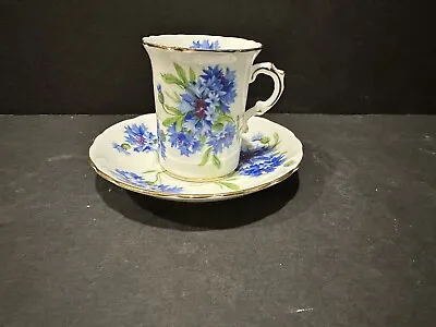Buy Beautiful Vintage Hammersley Bone China Blue Floral Teacup & Saucer Set #6034 • 21.10£