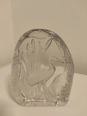 Buy Vintage Glass Etched Carved Paperweight Ornament • 7£