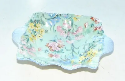 Buy Shelley  China Melody Chintz Small Bowl 1950s Green Floral Blue Trim • 10£