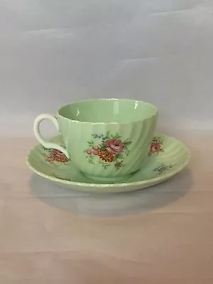 Buy Minton ROSETTA GREEN Flat Tea Cup & Saucer Set(s) ~  Bone China England • 38.43£