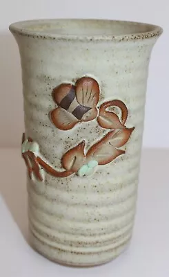 Buy Pretty Stapleton House Brown Studio Pottery Vase / Pot 3D Floral & Bee Design. • 5.99£
