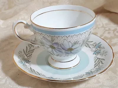 Buy ROYAL TUSCAN CHINA CUP & SAUCER Set ~'FRESCA' Pattern~ Blue Flowers 1986 • 12.32£
