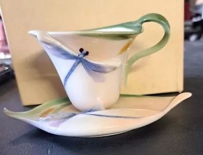 Buy Frantz Collection Porcelain Dragonfly Tea Cup And Saucer F Z 00212 • 125.30£